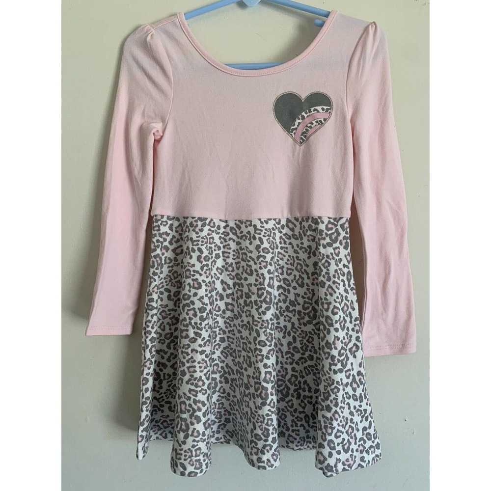 Epic Threads Toddler Girls Long Sleeve Dress Size 2T Pink Cheetah Print New